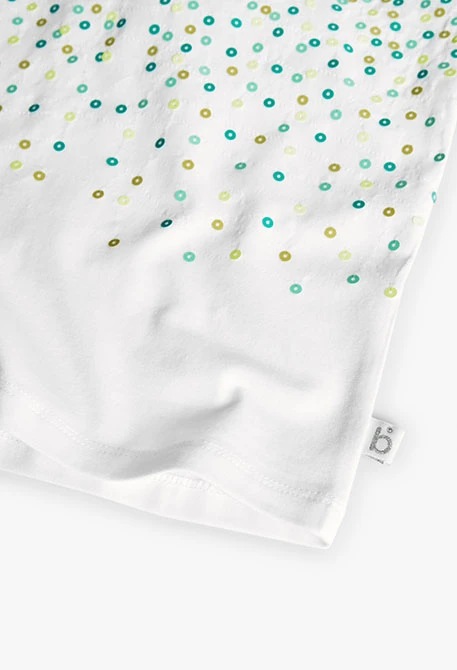 T-shirt de malha para menina com estampado em várias cores