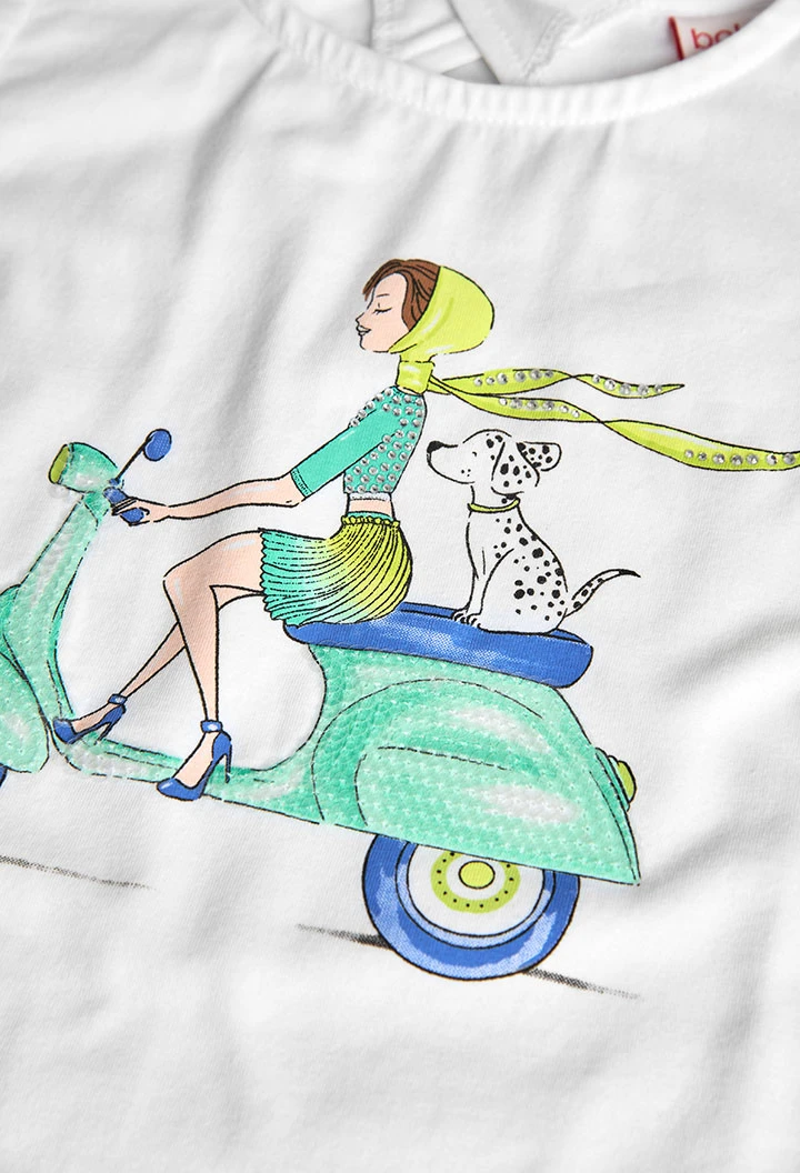 Canottiera a maglia per bambina di colore bianco.