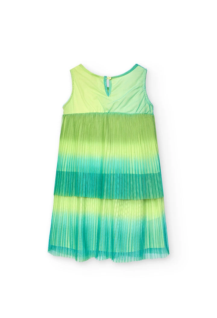 Robe en tulle pour fille de couleur verte