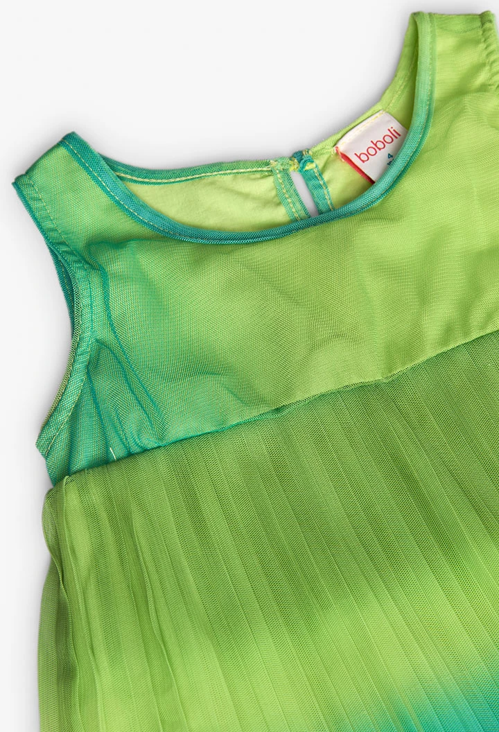 Robe en tulle pour fille de couleur verte