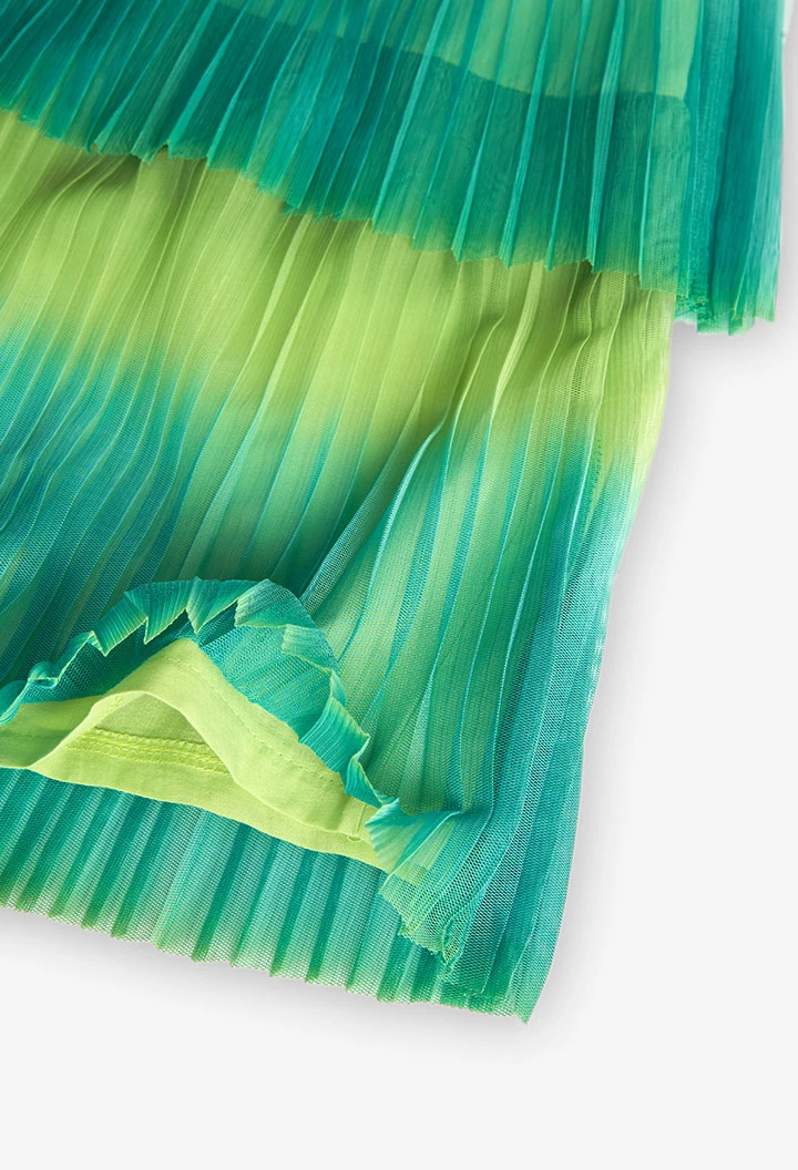 Robe en tulle pour fille de couleur verte
