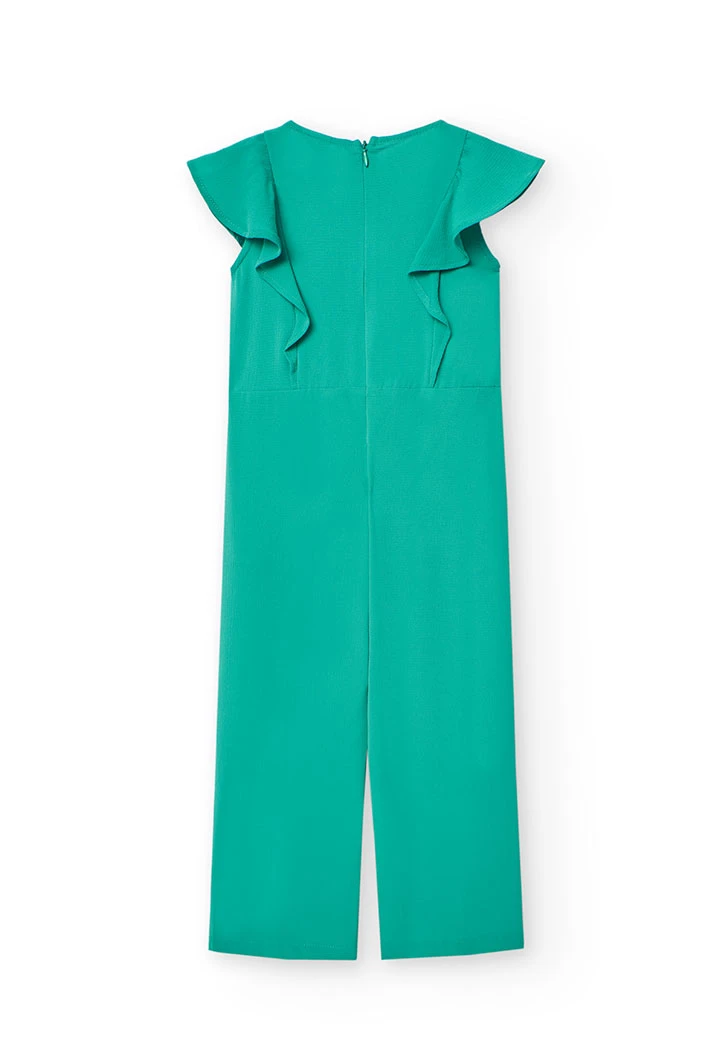 Crepe-Jumpsuit für Mädchen in Grün.