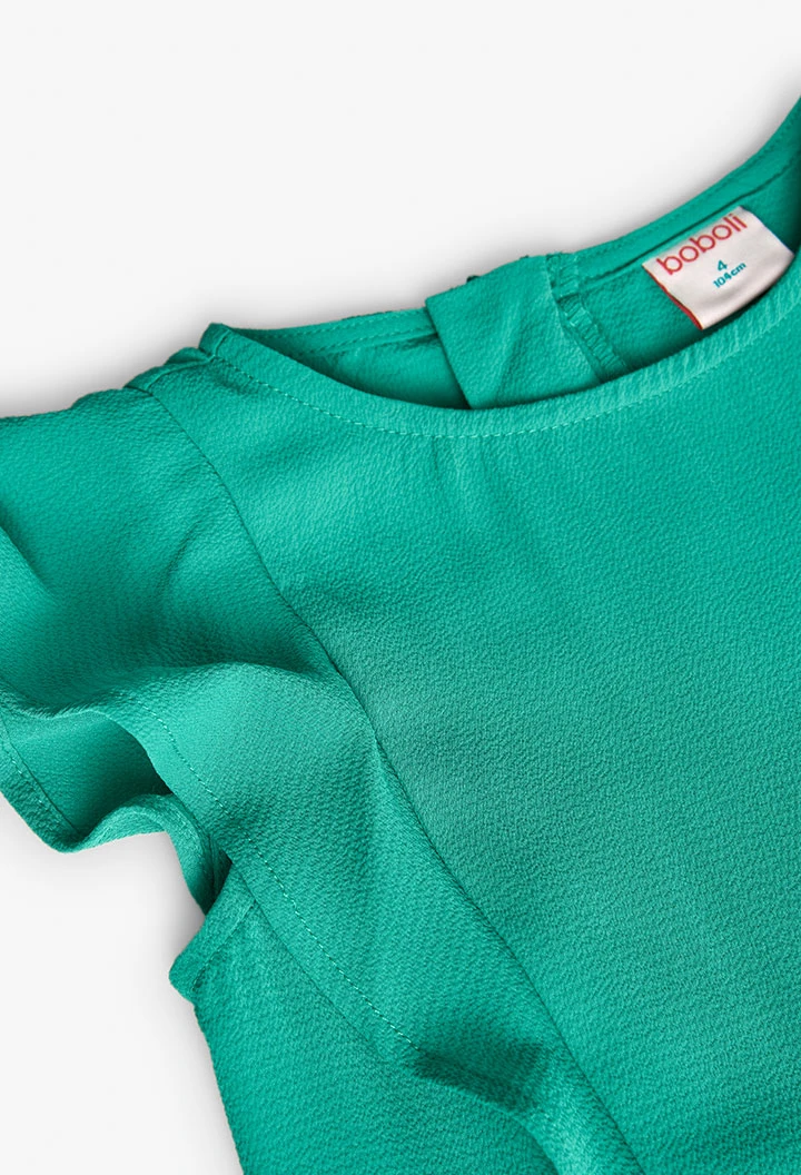 Crepe-Jumpsuit für Mädchen in Grün.