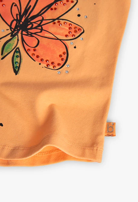 Camiseta de punto para niña en color naranja