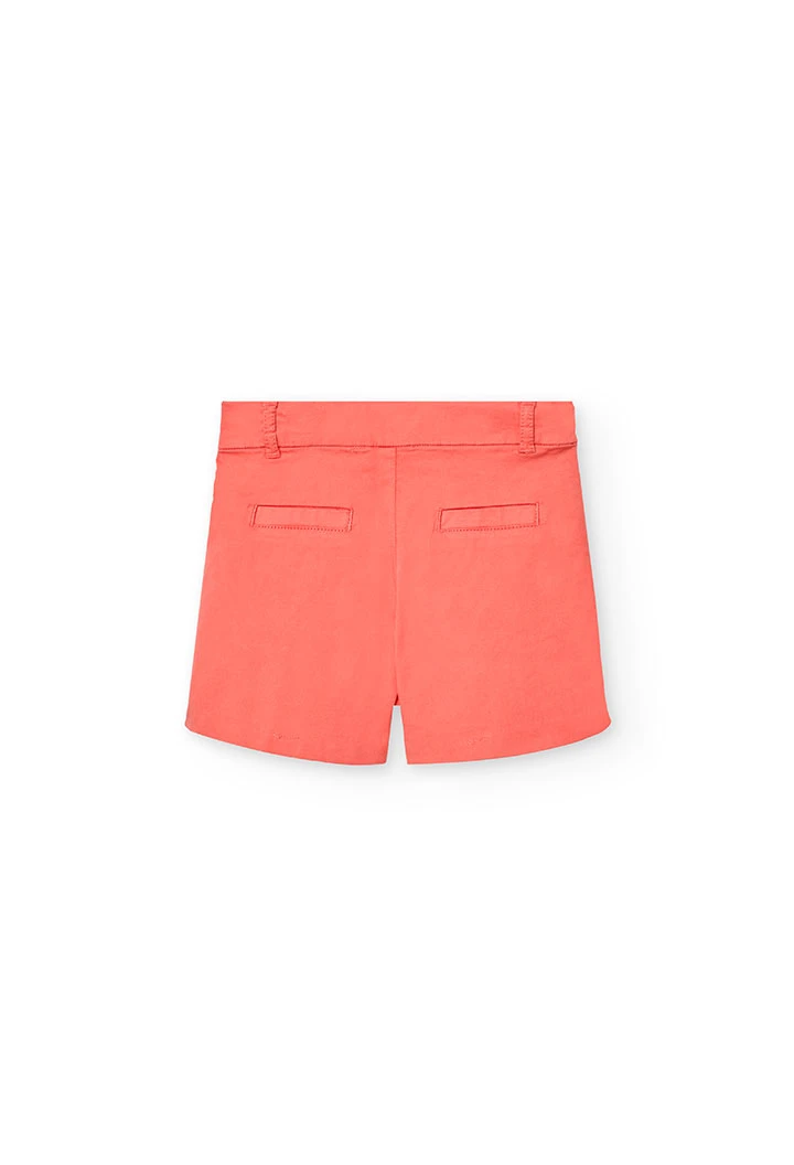 Shorts di raso da bambina di colore rosso