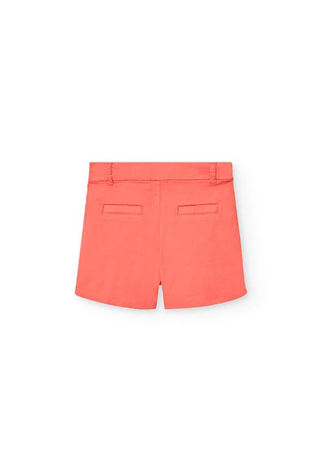 Shorts de satén para niña en color rojo