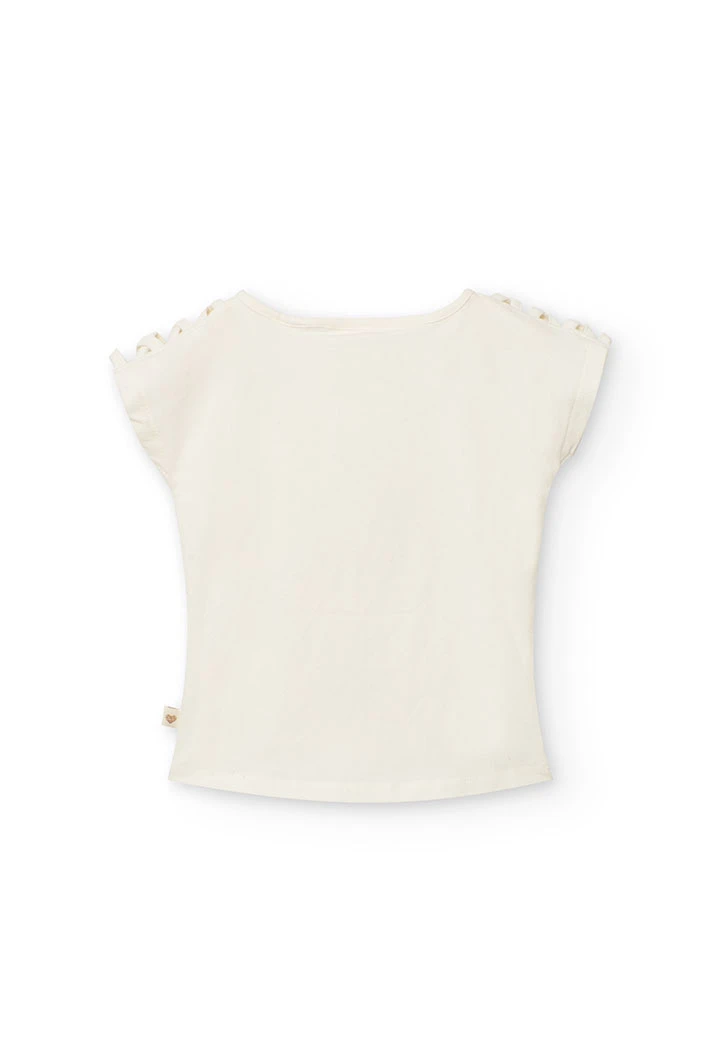 T-shirt en tricot pour fille en couleur blanche.