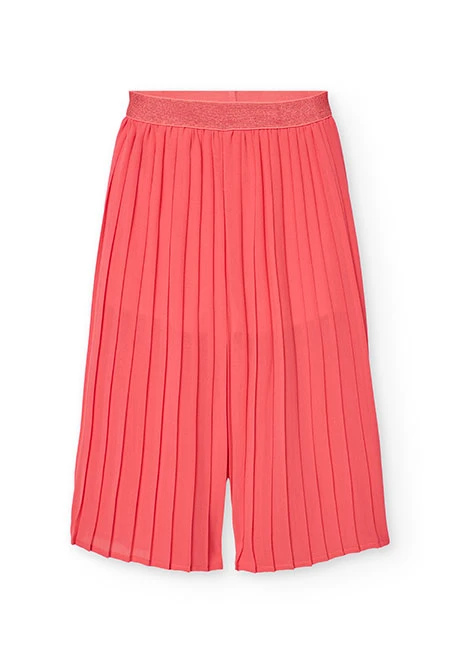 Plissierte Chiffonhose für Mädchen in Rot.