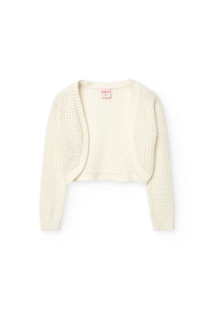 Strickjacke für Mädchen in Weiß