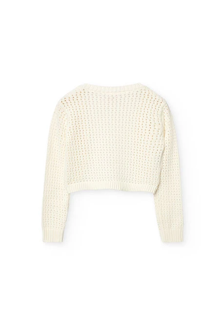 Strickjacke für Mädchen in Weiß
