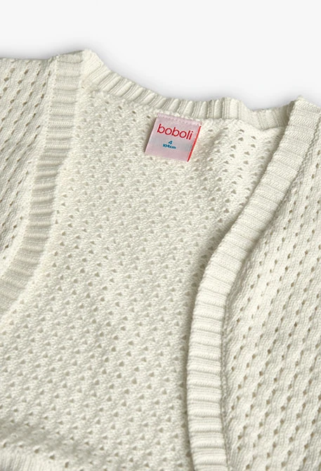 Strickjacke für Mädchen in Weiß