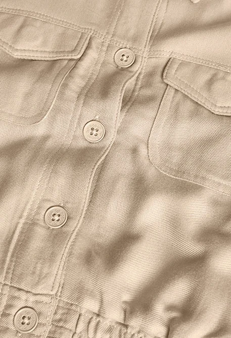 Jaqueta de sarga viscosa per a nena de color beige