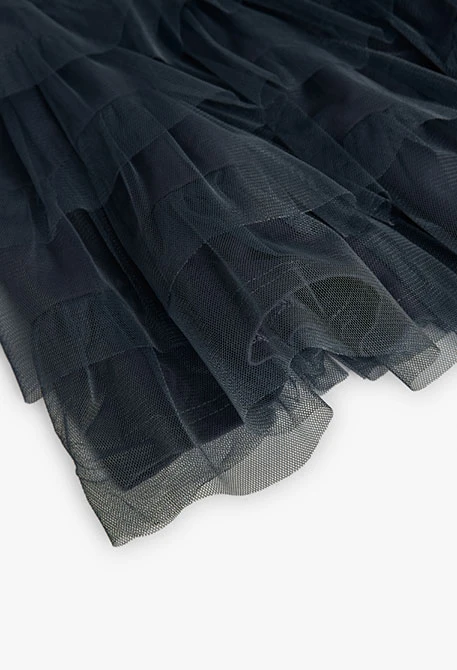 Grey tulle ruffle skirt