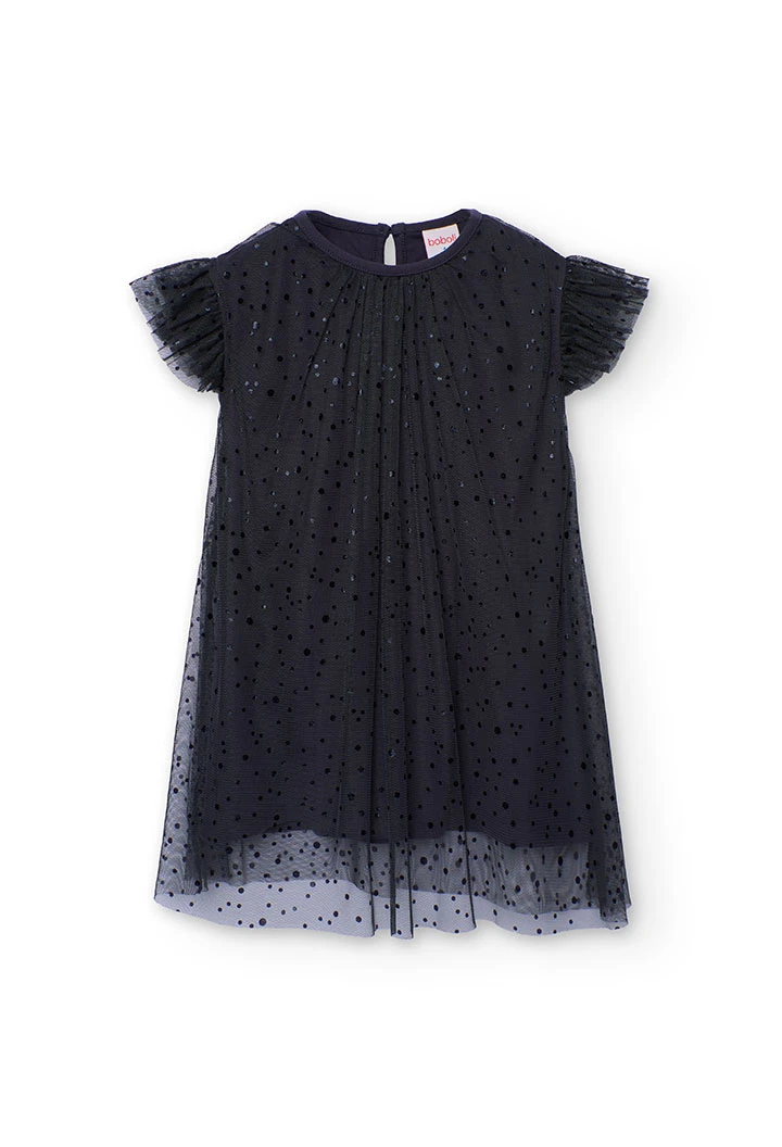 Abito di tulle nero con punti brillanti