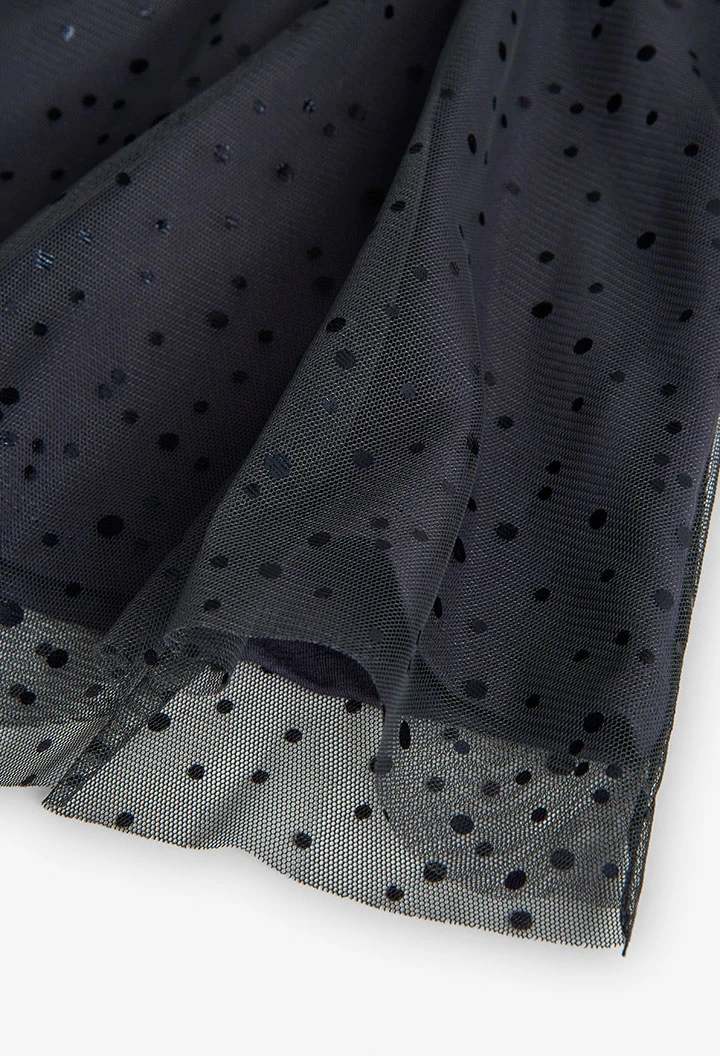 Black tulle dress with shiny dots