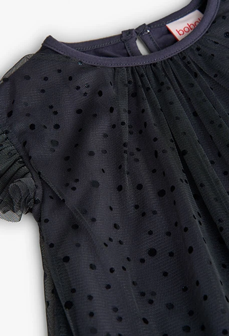 Black tulle dress with shiny dots