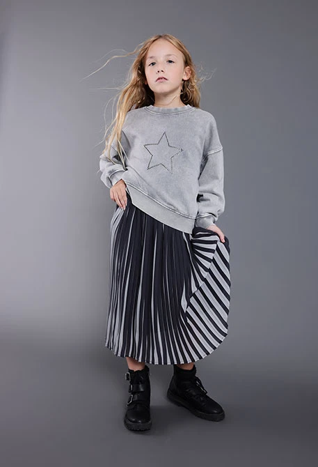 Grey chiffon skirt