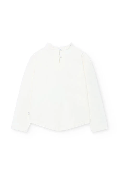 T-shirt fille en maille blanche