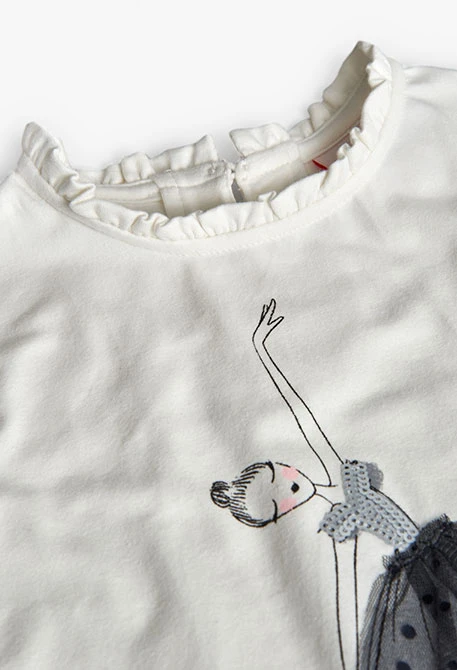 T-shirt fille en maille blanche