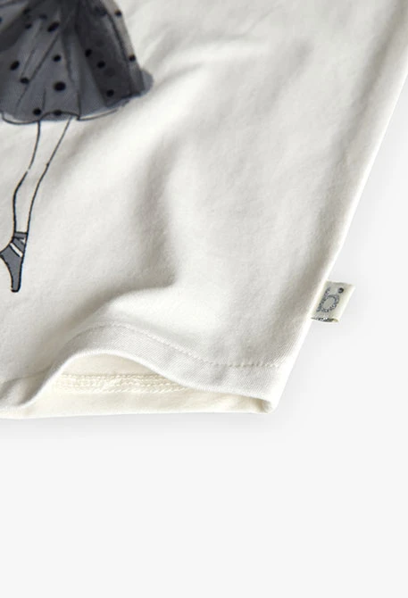 T-shirt fille en maille blanche