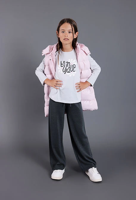 Pantaloni bambina grigi