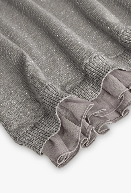 Vestit de punt flors gris