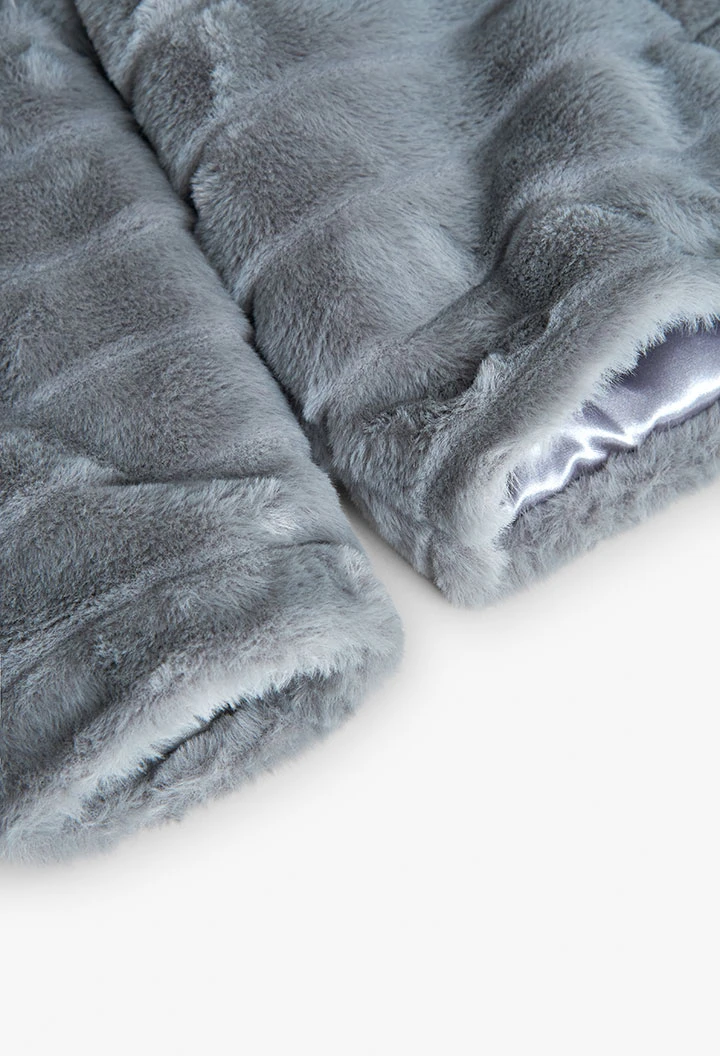 Girl´s grey fleece coat