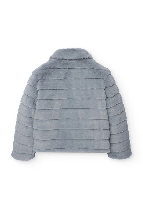 Manteau fille en molleton gris