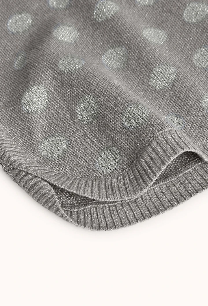 Mädchenpullover grau mit Punkten
