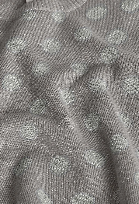 Pull gris à pois pour fille