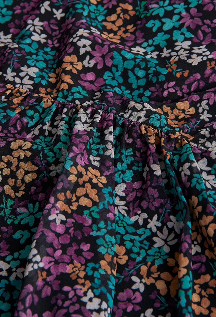 Vestido gasa estampado floral