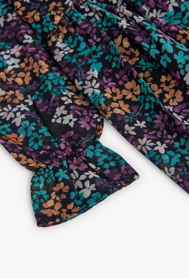 Vestido gasa estampado floral