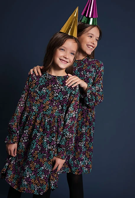 Vestido de chiffon estampado floral