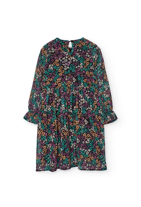 Vestido gasa estampado floral