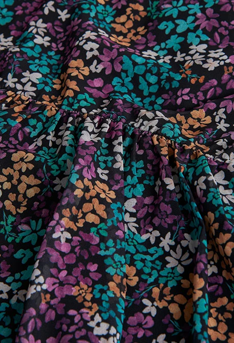 Vestido gasa estampado floral