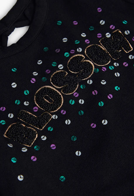 Black cotton girl´s t-shirt