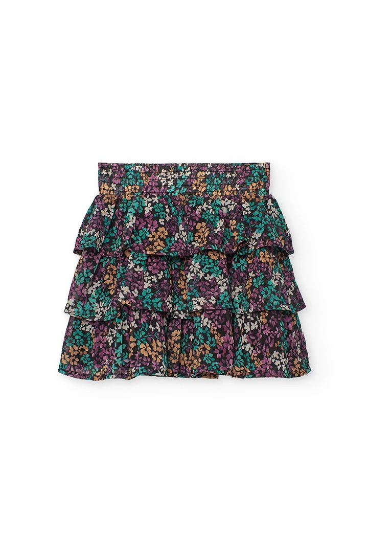 Faldilla de gasa estampat floral