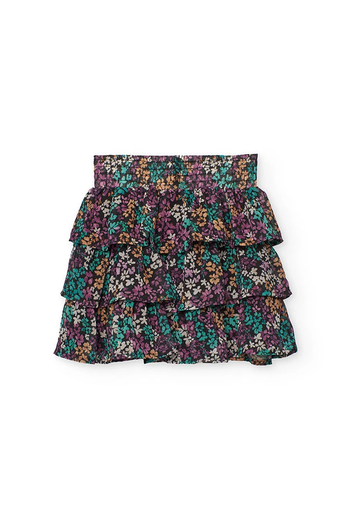 Falda de gasa estampado floral