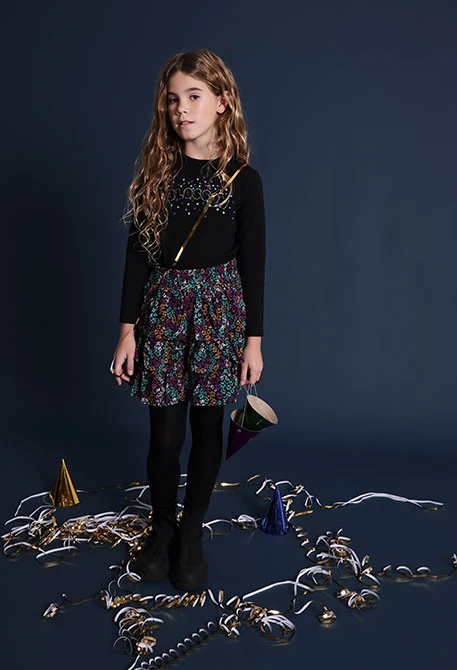 Falda de gasa estampado floral