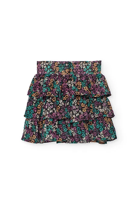 Faldilla de gasa estampat floral