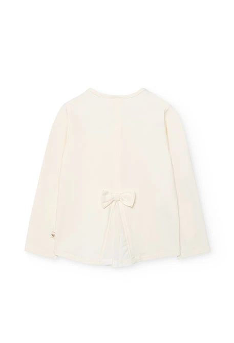 Maglietta bambina in maglia grezza con cuore