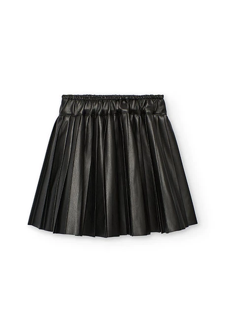 Black faux leather skirt