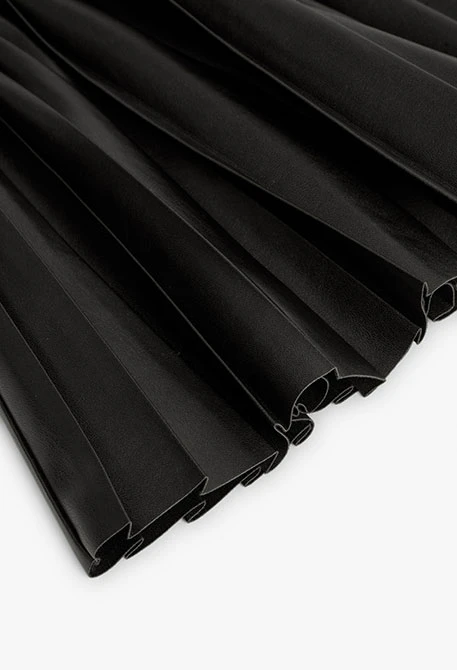 Black faux leather skirt