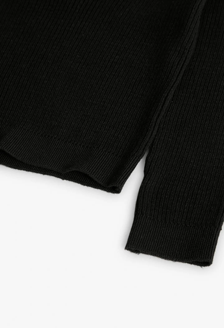 Jersey niña de punto negro lazo