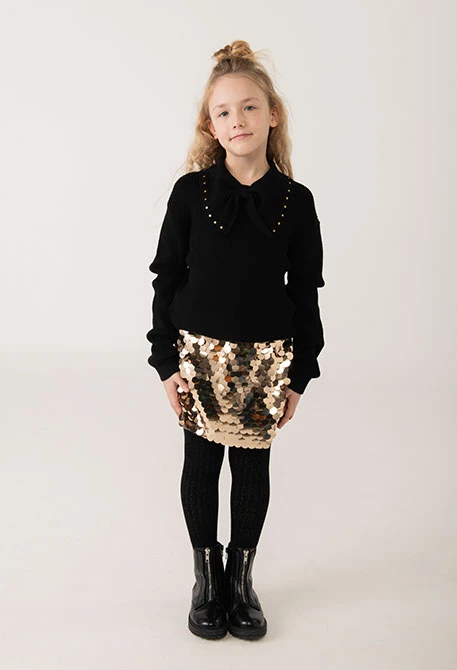 Gold sequin skirt