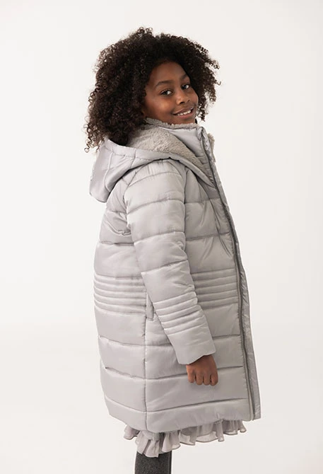 Grey technical girl´s parka