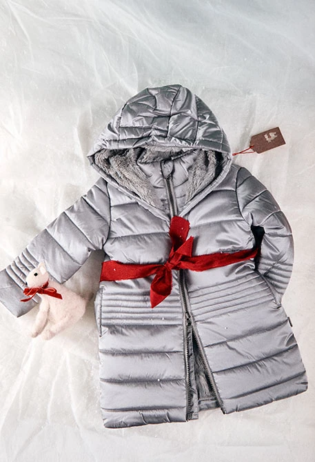 Parka bambina grigia tecnica