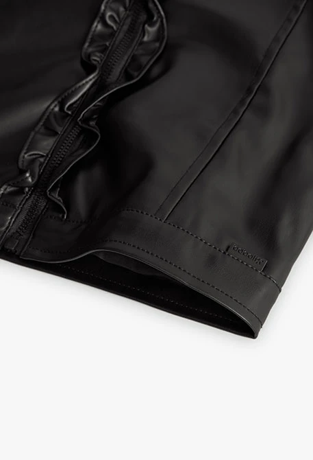 Veste fille simili cuir noir