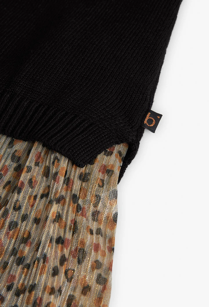 Robe noire imprimée léopard