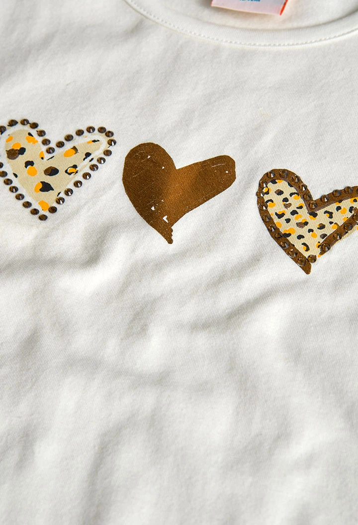 T-shirt de menina de malha branca